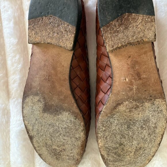 Cole Haan Brown Leather Woven Loafers Slip On Women’s Sz 5 1/2 B - Picture 6 of 6